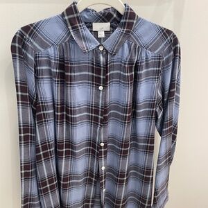 J Jill Plaid Button-Front Tunic